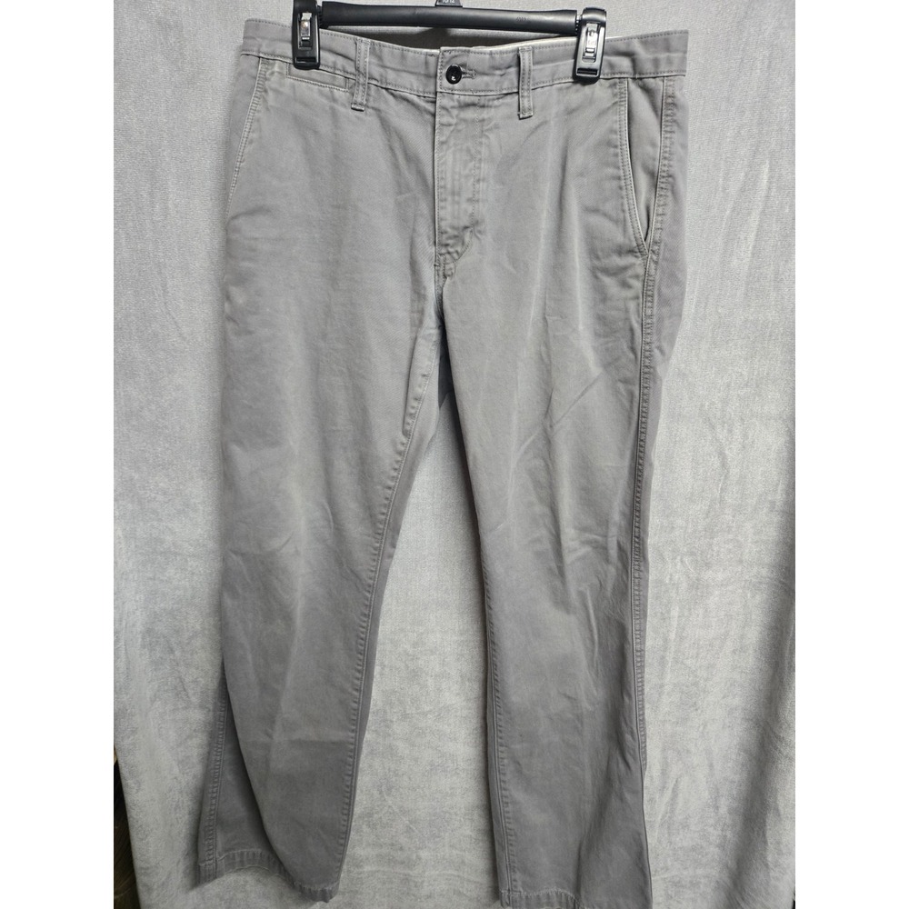 Eddie Bauer Legend Wash Chino Pants Mens 34x34 Grey Cotton Twill Straight Leg - Picture 1 of 8